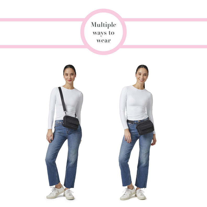 Modern Double Zip Crossbody Bag